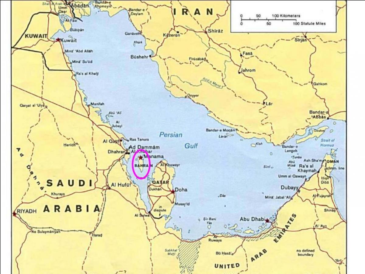 Karte von Bahrain island 
