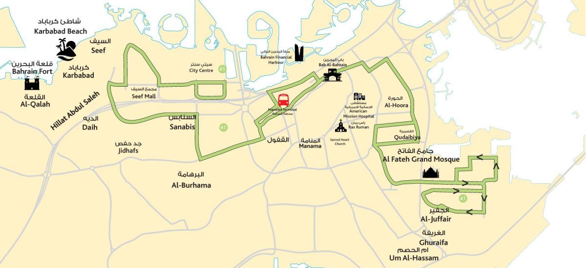 Karte von city center Bahrain
