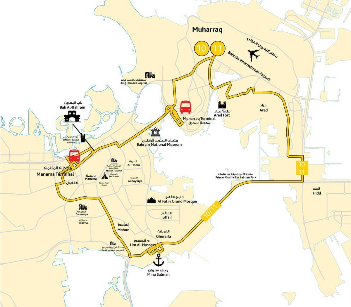 Karte von Bahrain Fahrschule road