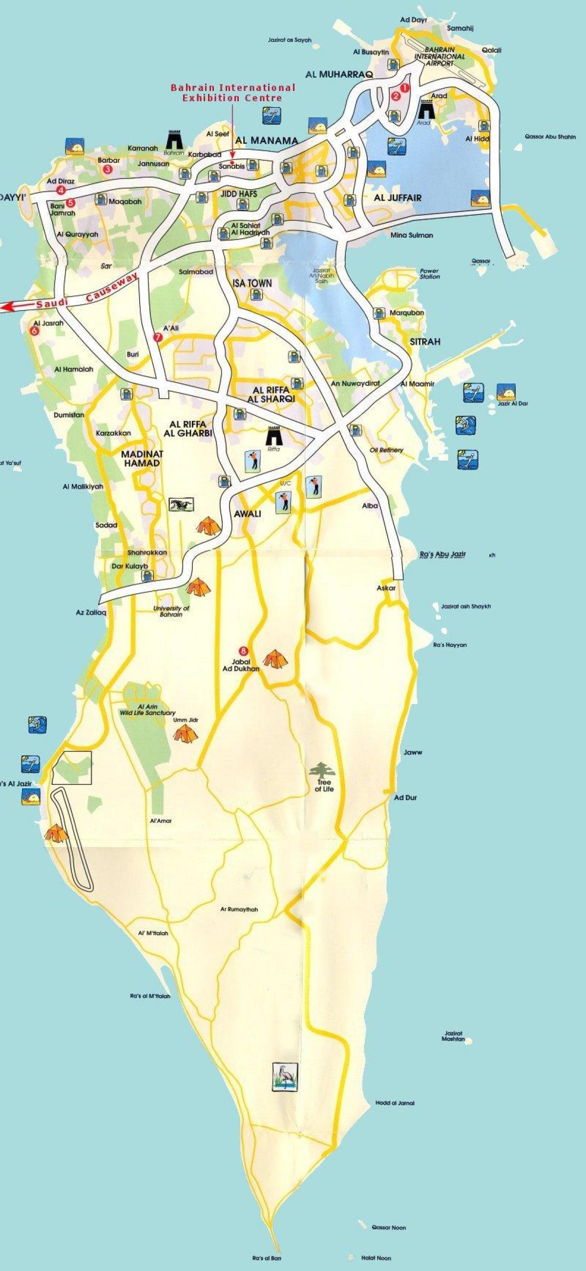 Karte von Bahrain tourist