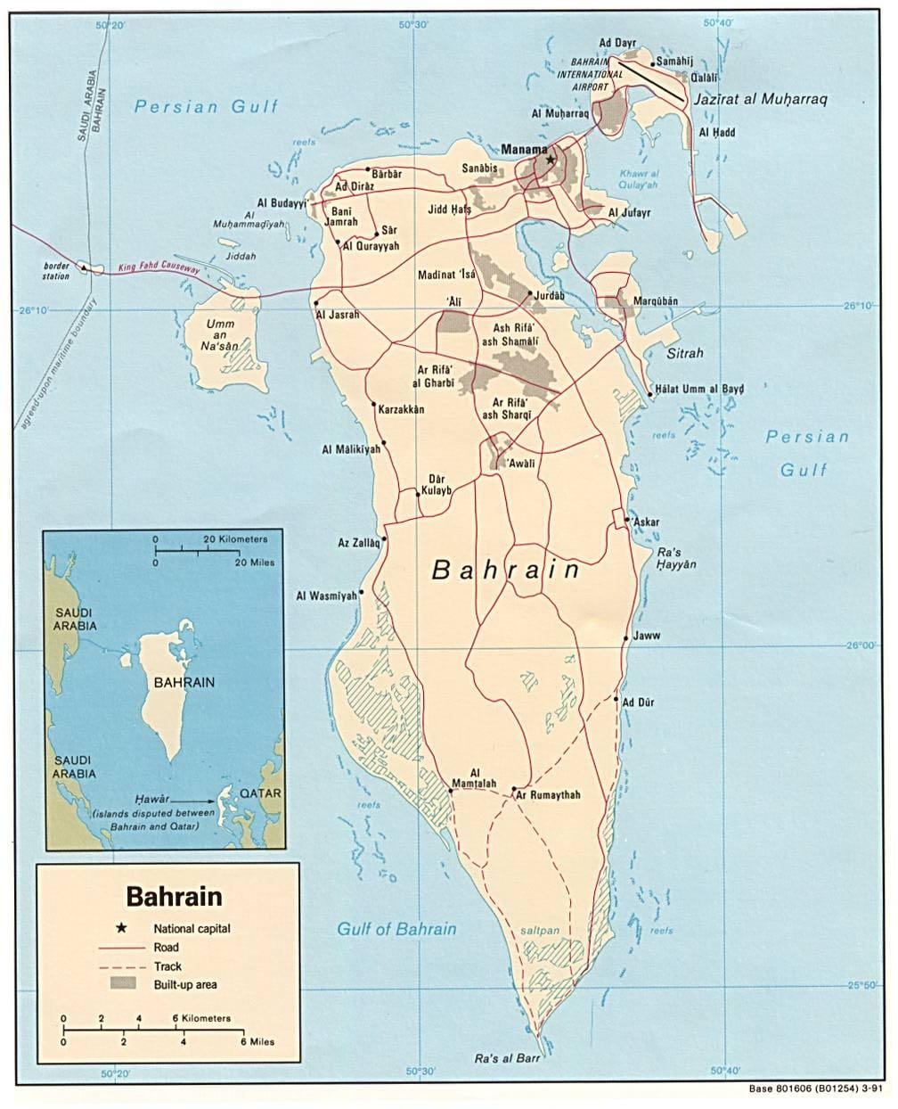 Karte von Bahrain exhibition road