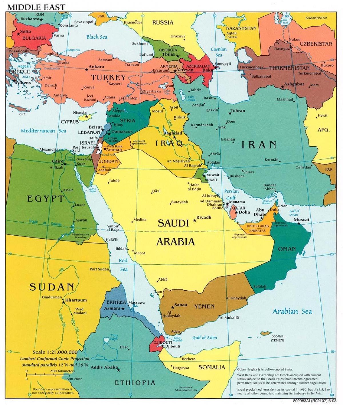 Bahrain im mittleren Osten Karte