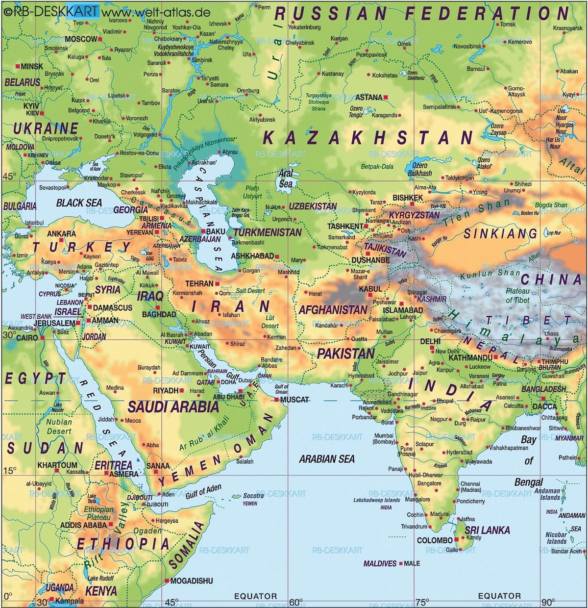 Karte von Karte von Bahrain world atlas