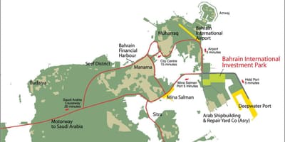Karte von Bahrain bis 2030