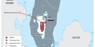 Karte von Bahrain blockiert