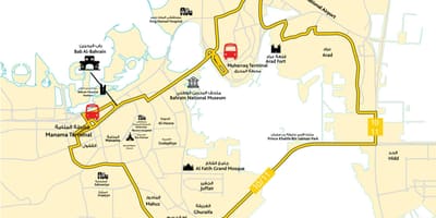 Karte von Bahrain Fahrschule road