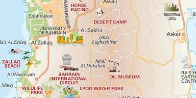 Landkarte von Baum des Lebens Bahrain