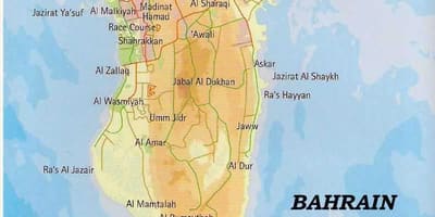 Karte von Bahrain mit den Plätzen