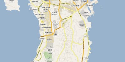 Karte von street-Stadtplan von Bahrain